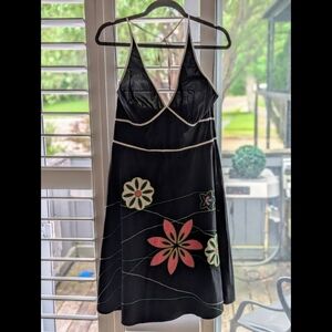 Black Floral Midi Dress